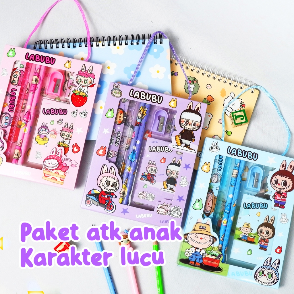 

STATIONERY SET LABUBU / SOUVENIR HADIAH ULANG TAHUN ANAK / STATIONERY SET 608 / STATIONERY CASTLE