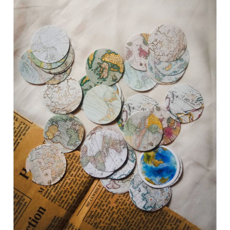 

5 Pcs Stiker Kertas Peta