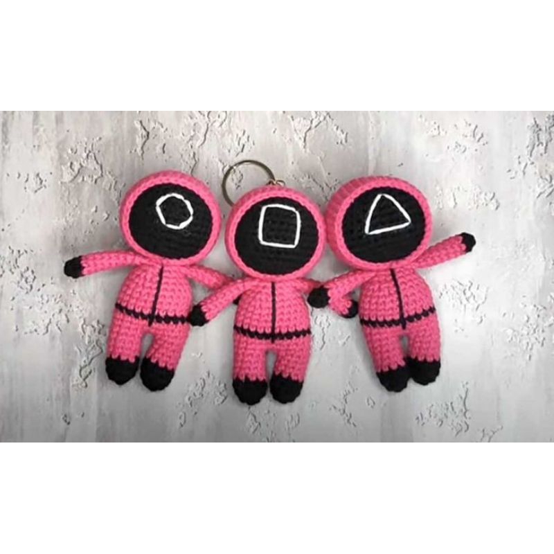 PO|Gantungan kunci squid game rajut/crochet squid game/amigurumi squid game/boneka squid game/boneka