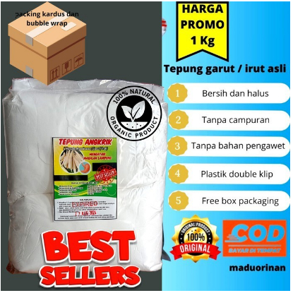 

Tepung Pati Garut Asli 1KG | Tepung Garut Osli Organik | Herbal Asam Lambung gluten free