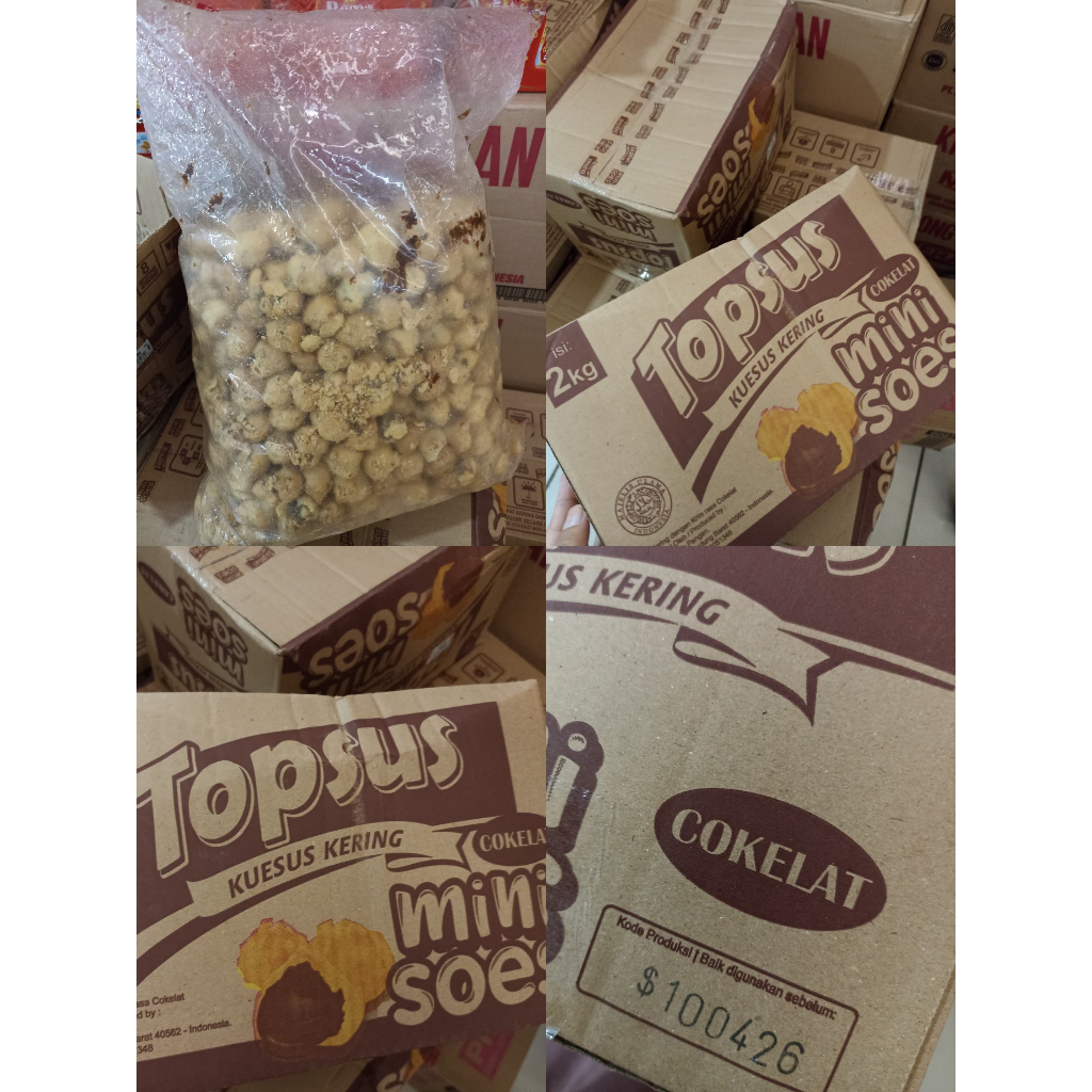 

Topsus Soes Coklat Kering Kemasan 2 kg Rasa Dijamin Enak Isian Coklat Lumer