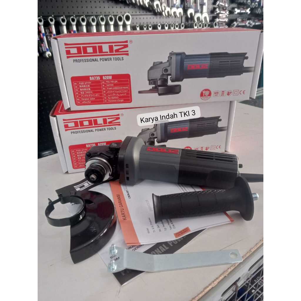 Mesin Gerinda 4"Inch DOLIZ BA735 Angle Grinder 735 Slepan Doliz Sklar Belakang