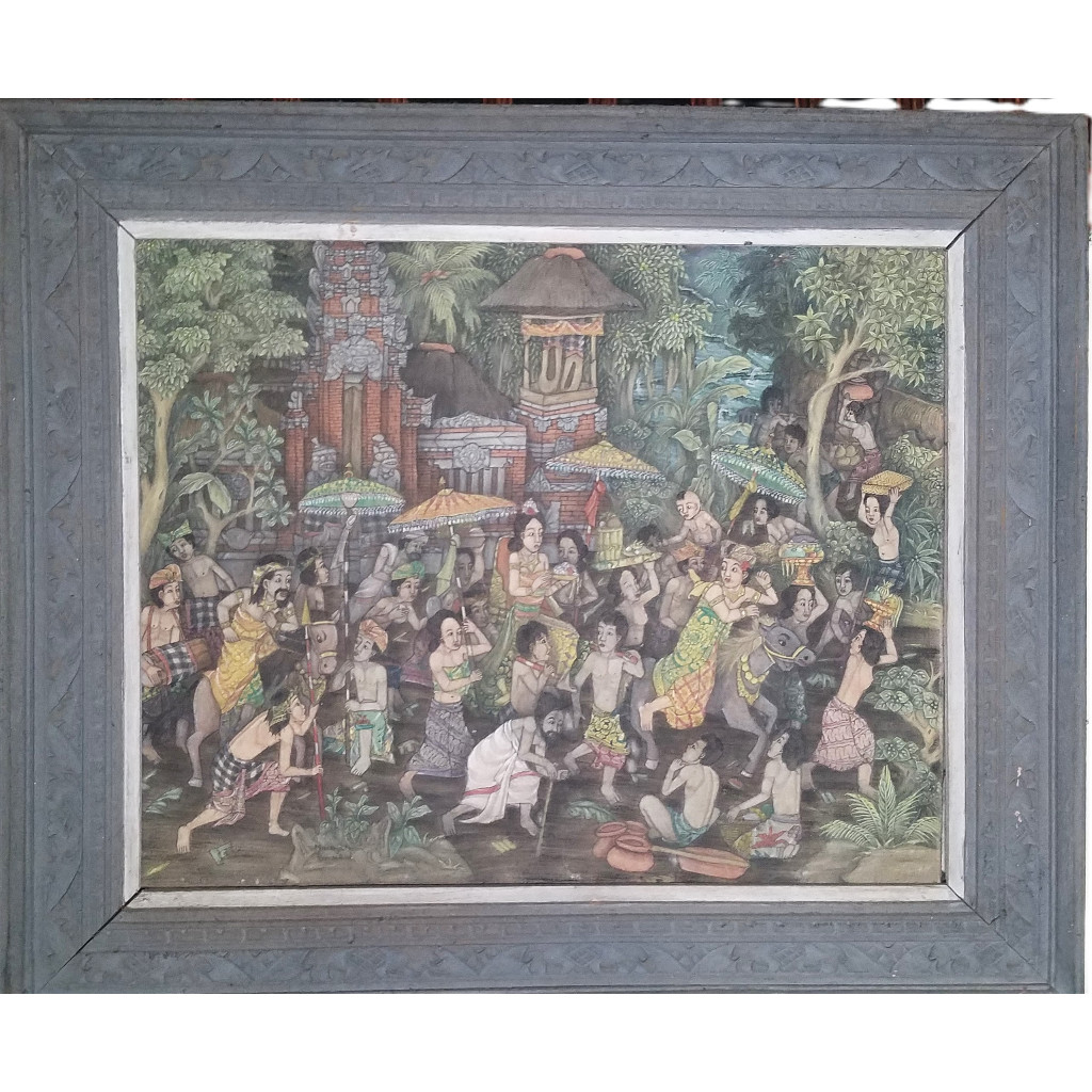 lukisan klasik Bali kanvas oil painting seniman lukis Ubud  Bali  vintage