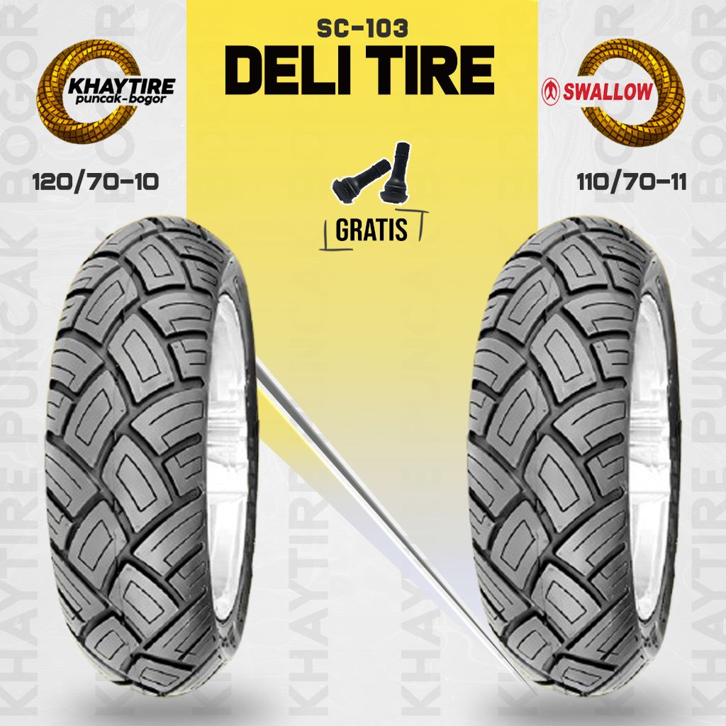 Paket Ban VESPA LX SWALLOW DELI TIRE 110/70 Ring 11 - 120/70 Ring 10