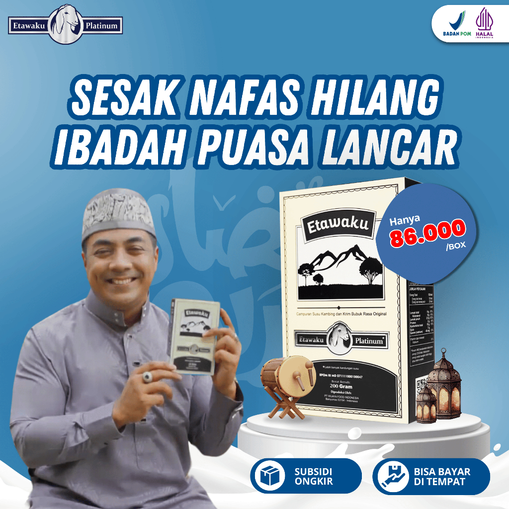 

ETAWAKU PLATINUM 100% ORIGINAL - SUSU KAMBING ETAWA SOLUSI MASALAH PERNAFASAN 200 GRAM