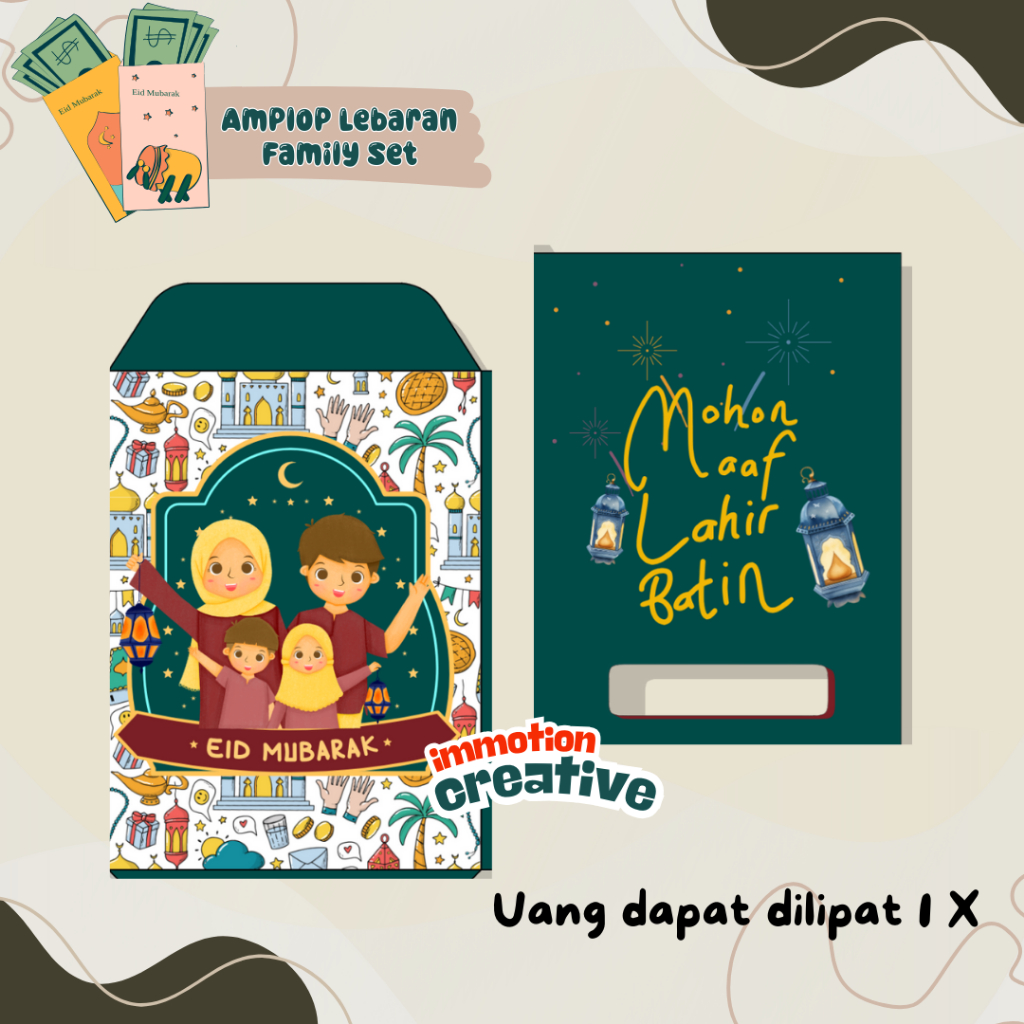 

AMPLOP LEBARAN/EID MUBARAK IDUL FITRI RAMADHAN AMPLOP ANGPAO LEBARAN - FAMILY SET (10 PCs)