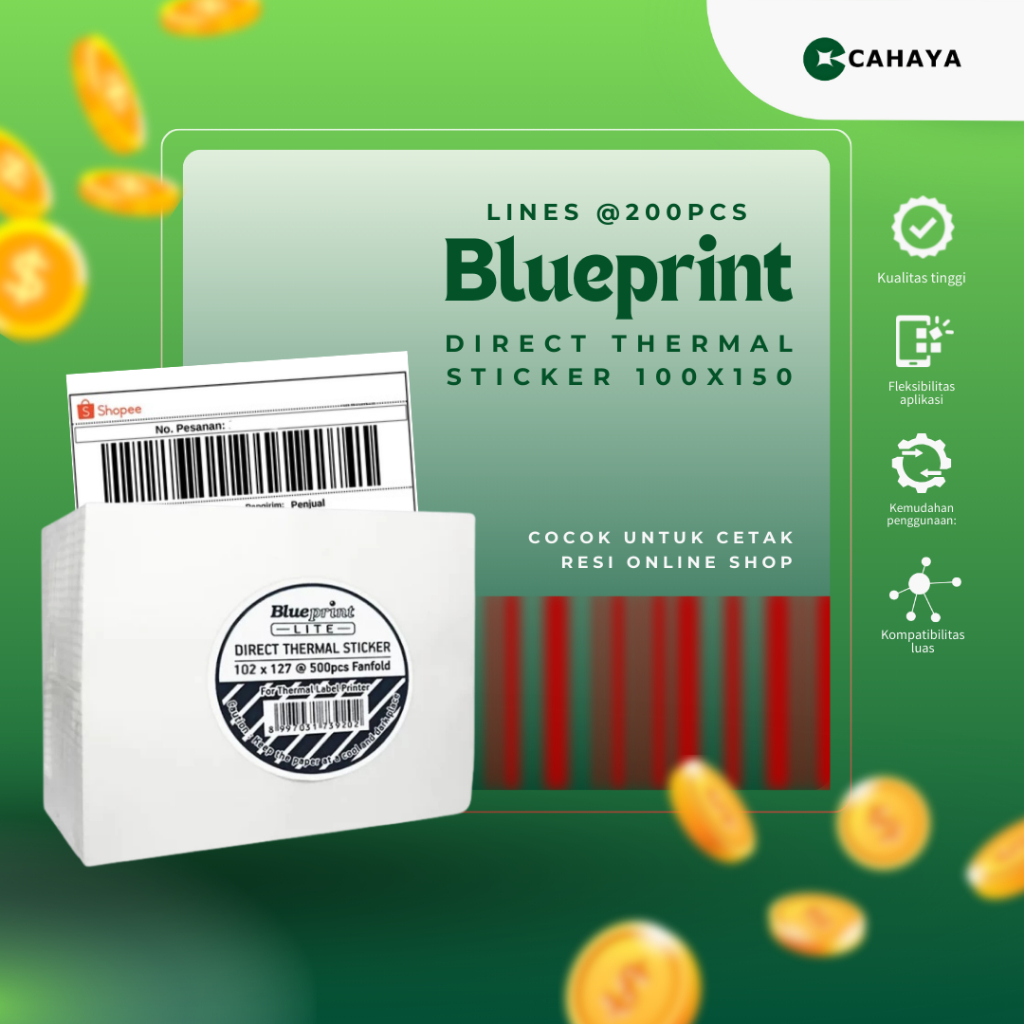 

Blueprint LITE Direct Thermal Sticker 100x150 @200pcs