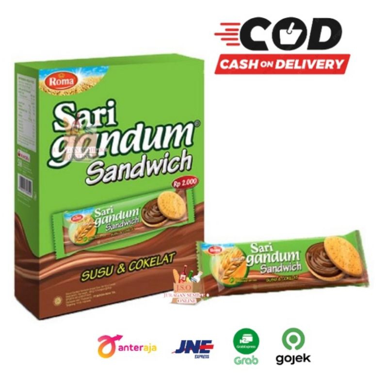 

Roma Sari Gandum Sandwich Susu & Cokelat 27 g