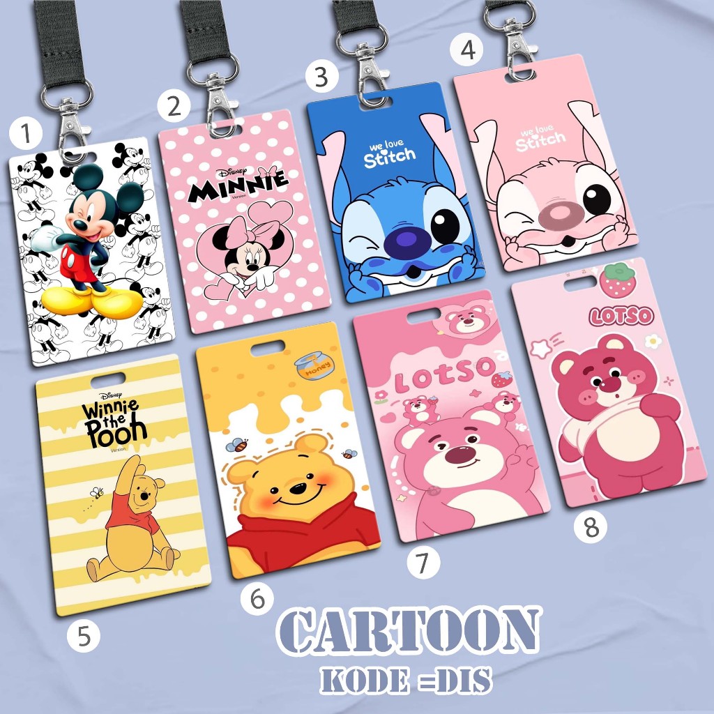 

LANYARD CARD HOLDER Name Tag Motif Disney Kartu E-money Brizzi Flazz MRT Kantor