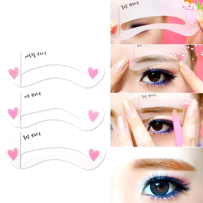 CETAK ALIS CETAKAN ALIS / MINI EYEBROW SET 3 IN 1 IMPOR / PENCETAK ALIS 3 BENTUK ALIS MURAH / CETAKA