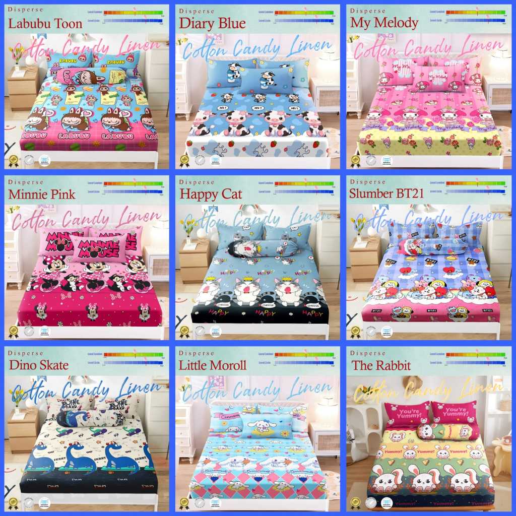 Bedcover Saja 100% Katun Disperse Motif Anak - Anak / Motif Karakter / Kartun