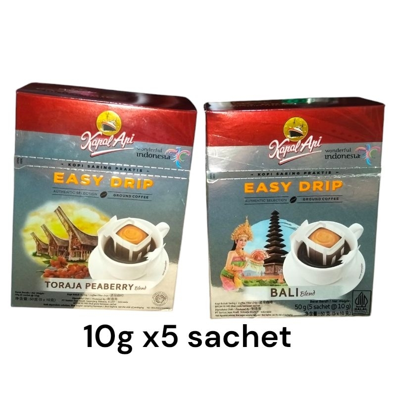 

kapal api easy drip kopi saring praktis authentic selection ground coffee 5 sachet