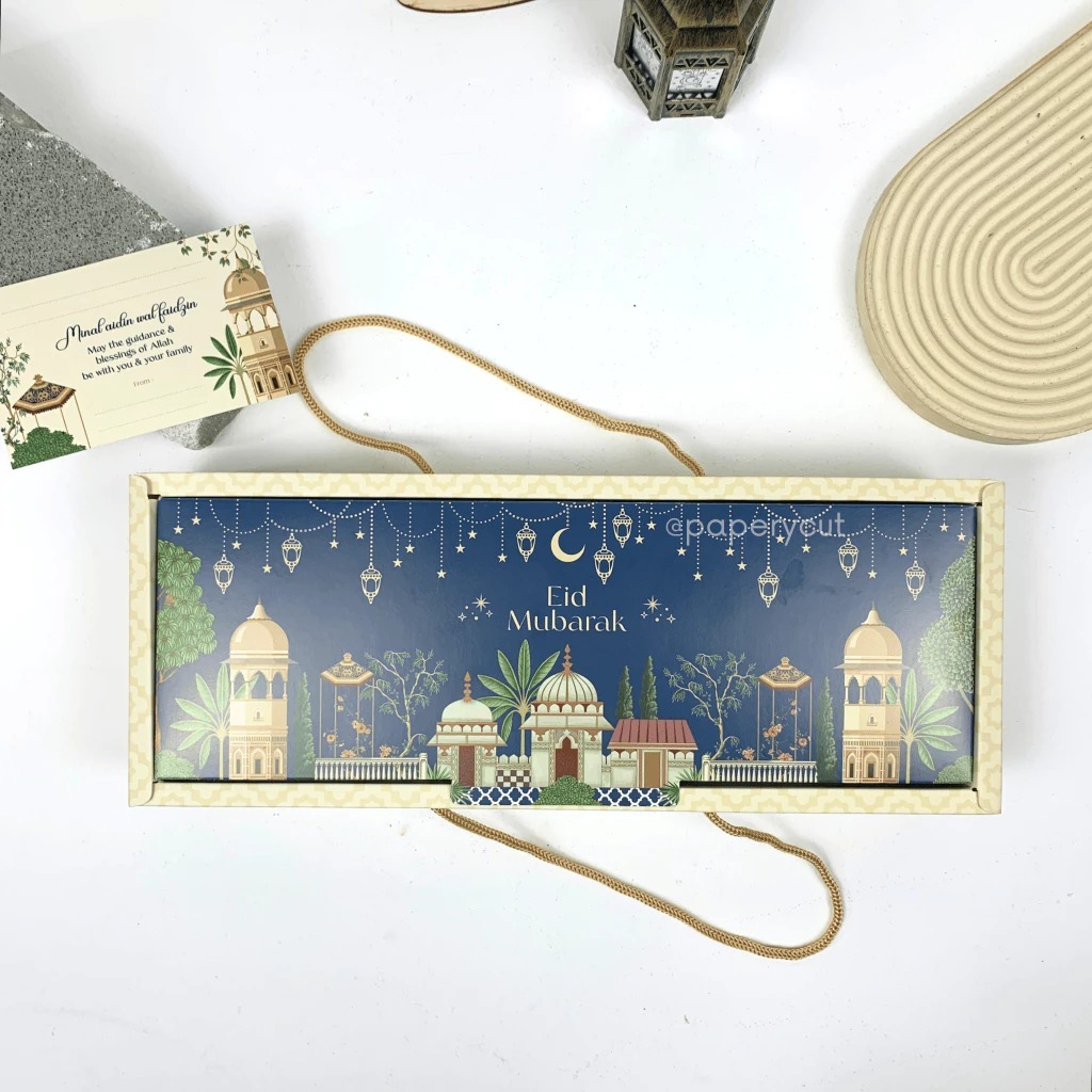 

Box Dus Kotak Toples Kue Cookies Lebaran / Idul Fitri 32 x 11 x 6.5 cm - 2 Wall