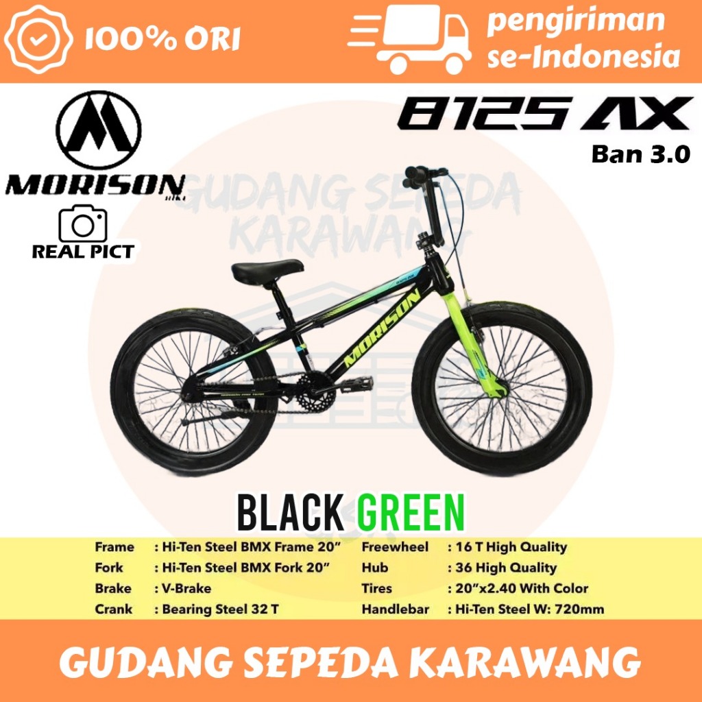SEPEDA BMX 20" MORISON BMX 8125 AX BAN 3.0 (V-BRAKE)
