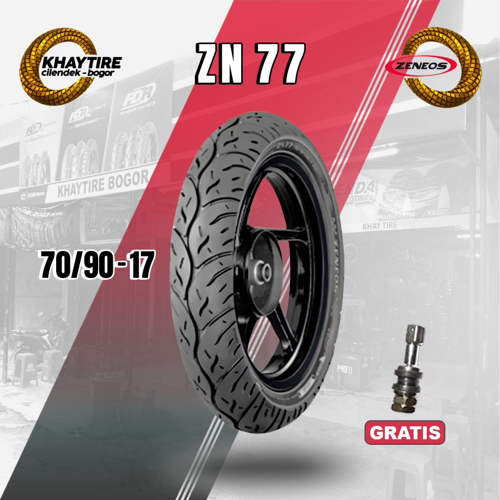 Sepasang/Satuan Ban Motor Bebek ZENEOS ZN77 Ring 17 Tubeless