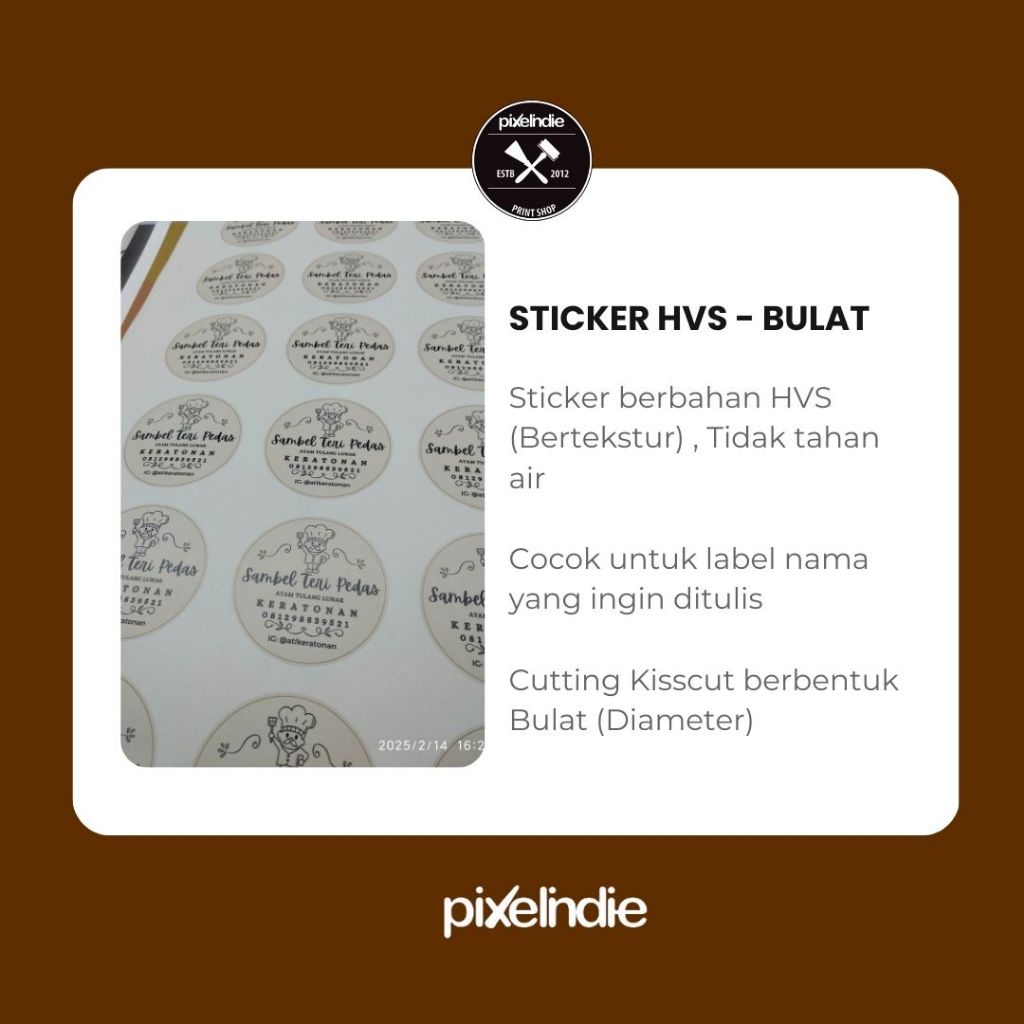 

Sticker HVS Label Bulat atau Lingkaran Bisa Di Tulis