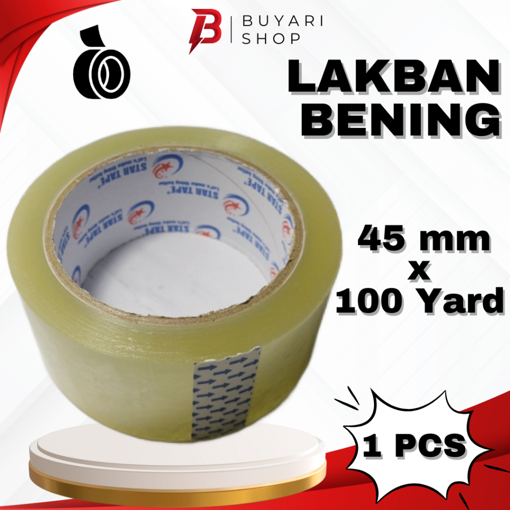 

Lakban bening - HP tape - Solasi Bening - 45mm x 100yard I Tape Bening I Isolasi Clear I SELOTIP