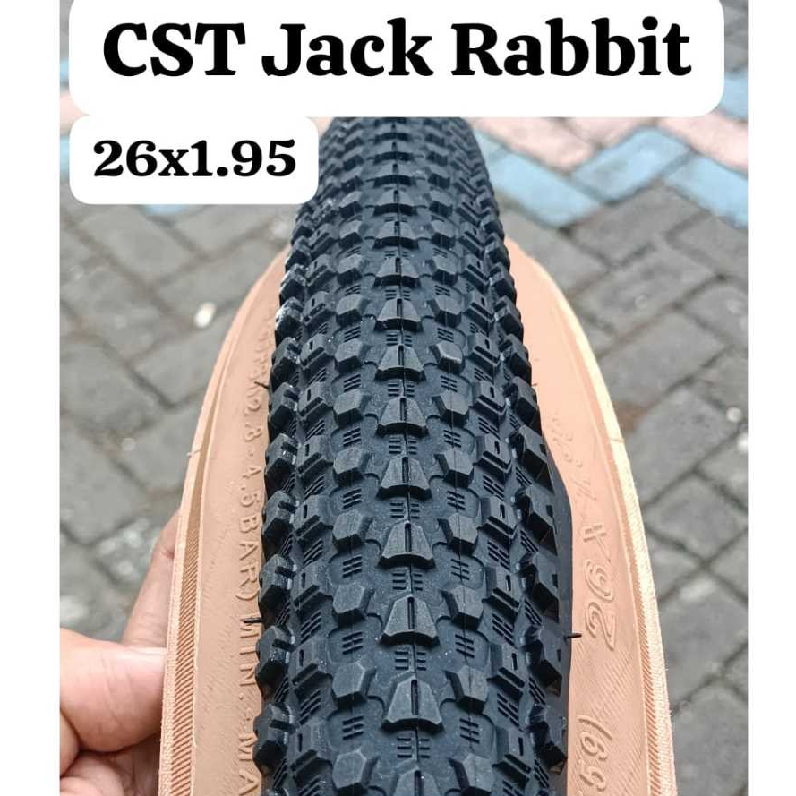 Ban Luar CST Jack Rabbit 26 x 1.95 Tanwall Skinwall Coklat Premium Non Foldable Sepeda 1.95mm