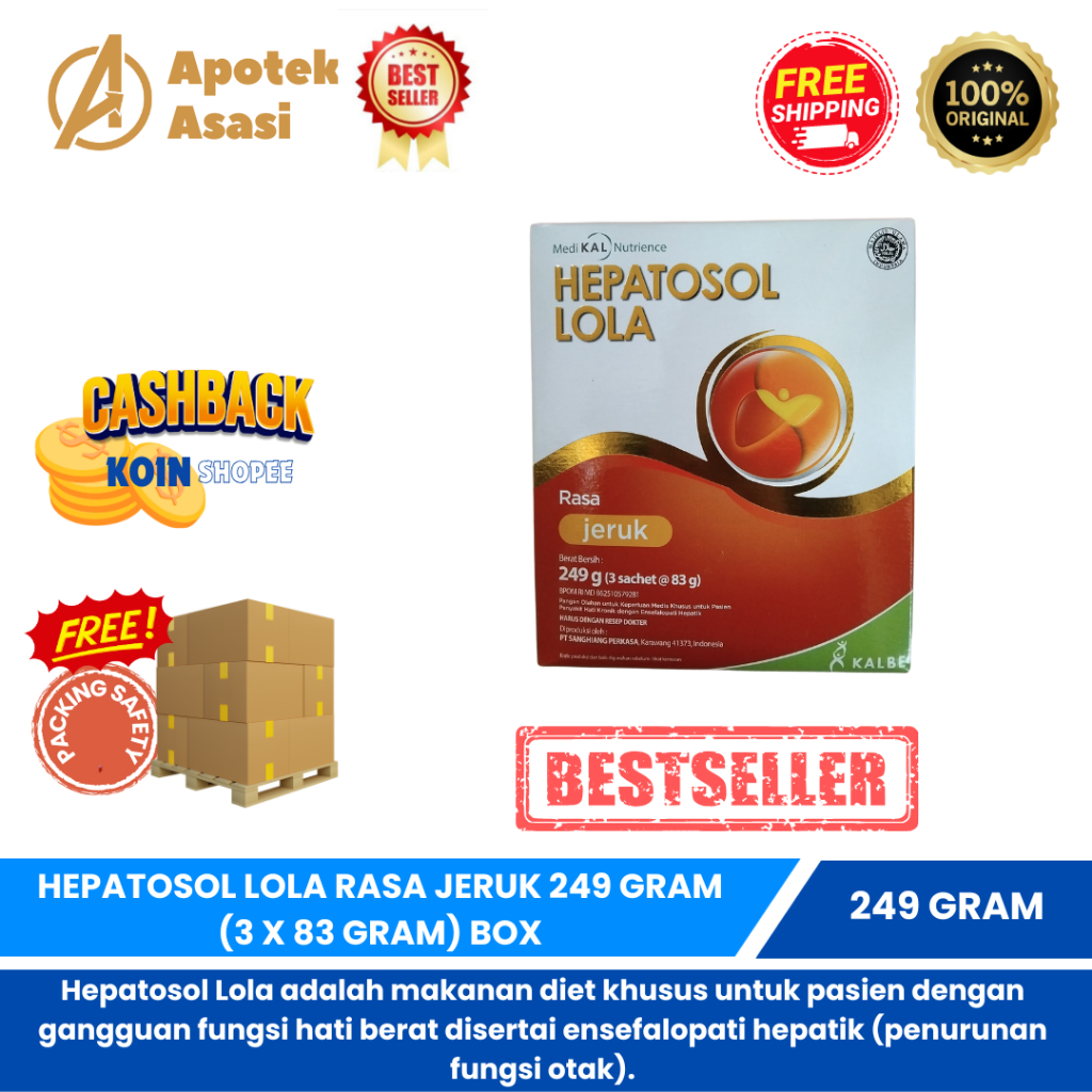 

HEPATOSOL LOLA RASA JERUK 249 GRAM (3 X 83 GRAM) BOX- Nutrisi Kesehatan Hati Spesifik