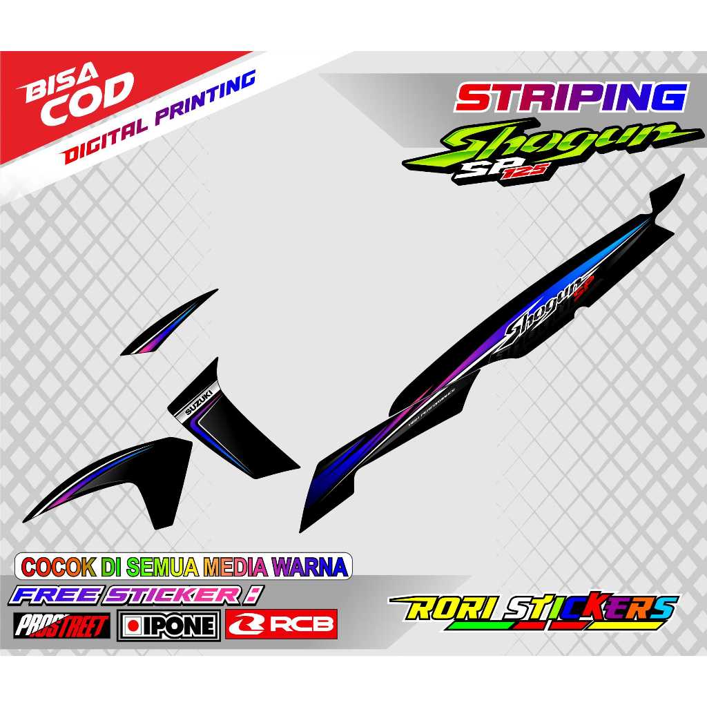 STRIPING VARIASI SUZUKI SHOGUN 125 SP / STICKER LIST MOTOR SHOGUN 125 SP