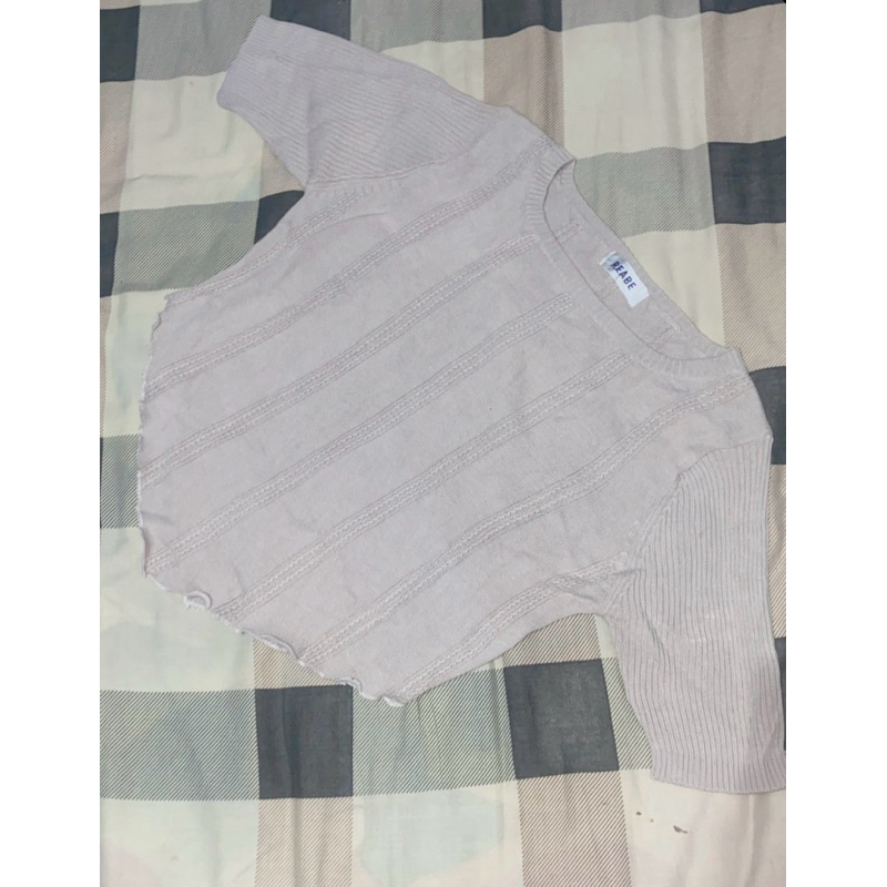 Crop Rajut lidi dan Burgundy uniqlo