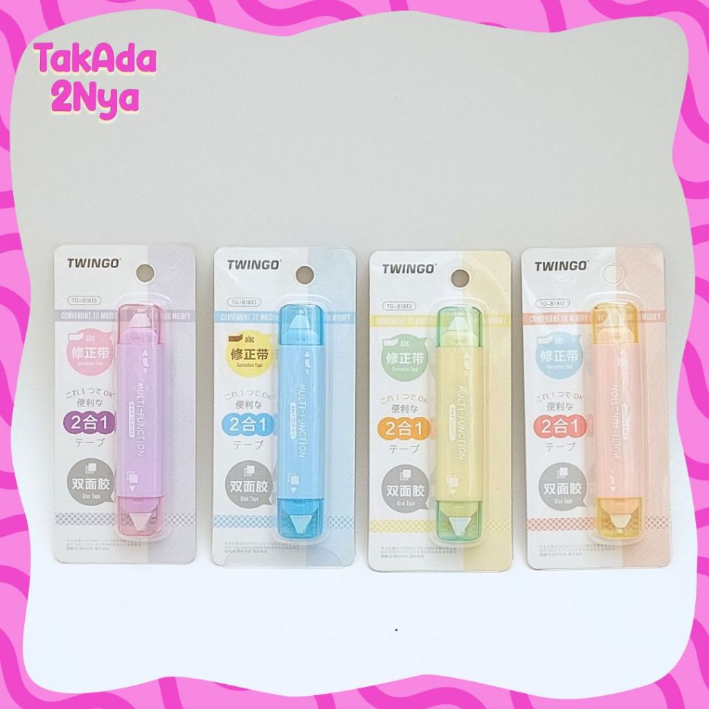 

Tip-X Kertas & Lem Twingo Multi-Function TG-B1813 2in1 2 in 1Glue Correction Tape Penghapus Pulpen