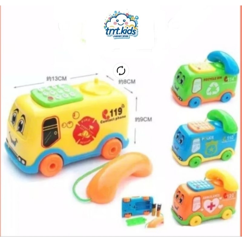 Tmtkids - Mainan Anak Mainan Mobil Bus Bersuara - Mainan Anak Mobil Bus Telepon - Mainan Musikal Bus