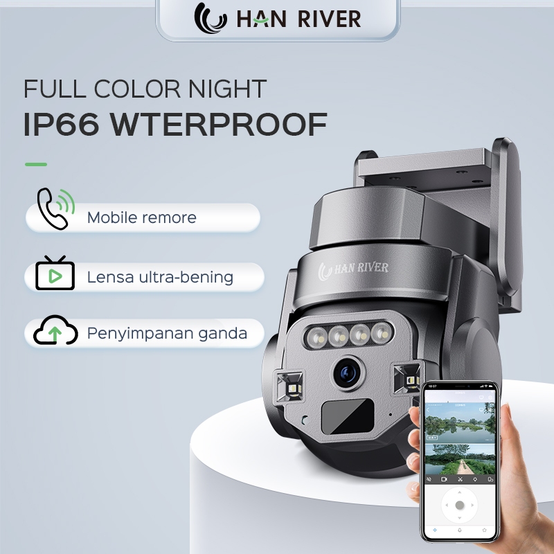 HAN RIVER CCTV Outdoor 3MP Camera Zoom 10x Night Vision Full Color/IP66 Tahan Air & Cuaca Ekstrem
