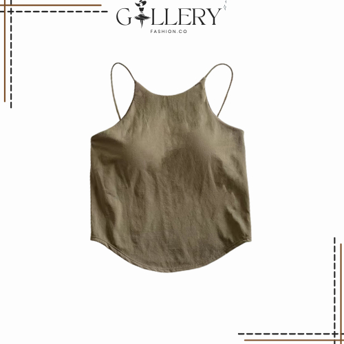 Galerryfashion ~ Baju Tanktop Polos Halus Tanpa Kawat With Cup Tali Leher Atasan Sexy