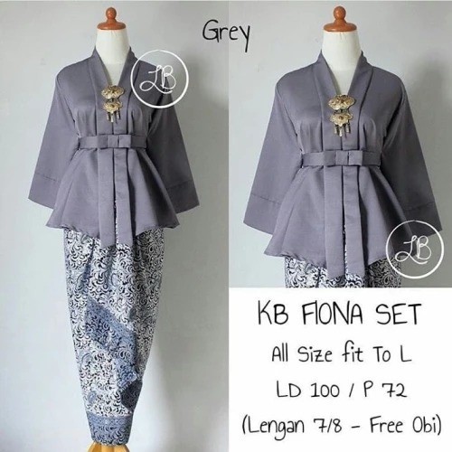 Setelan Kebaya Wisuda Kutubaru Floy Abu dan Warna Lainnya / Setelan Kebaya Modern Kartini