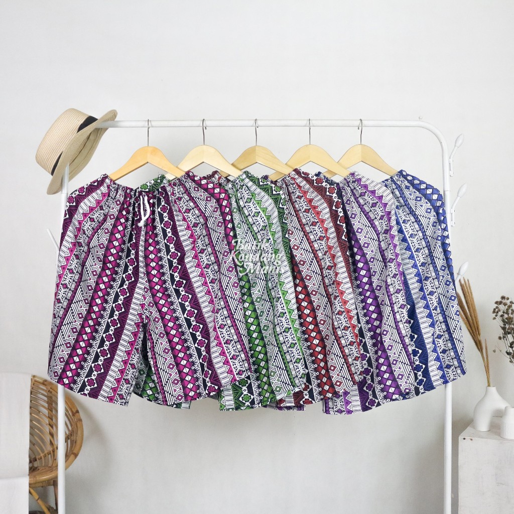 Celana Pendek 3/4 Celana Cowok Celana Cewek Unisex Bawah Lutut Dewasa Rayon Tie Dye Bali Big Size Pa