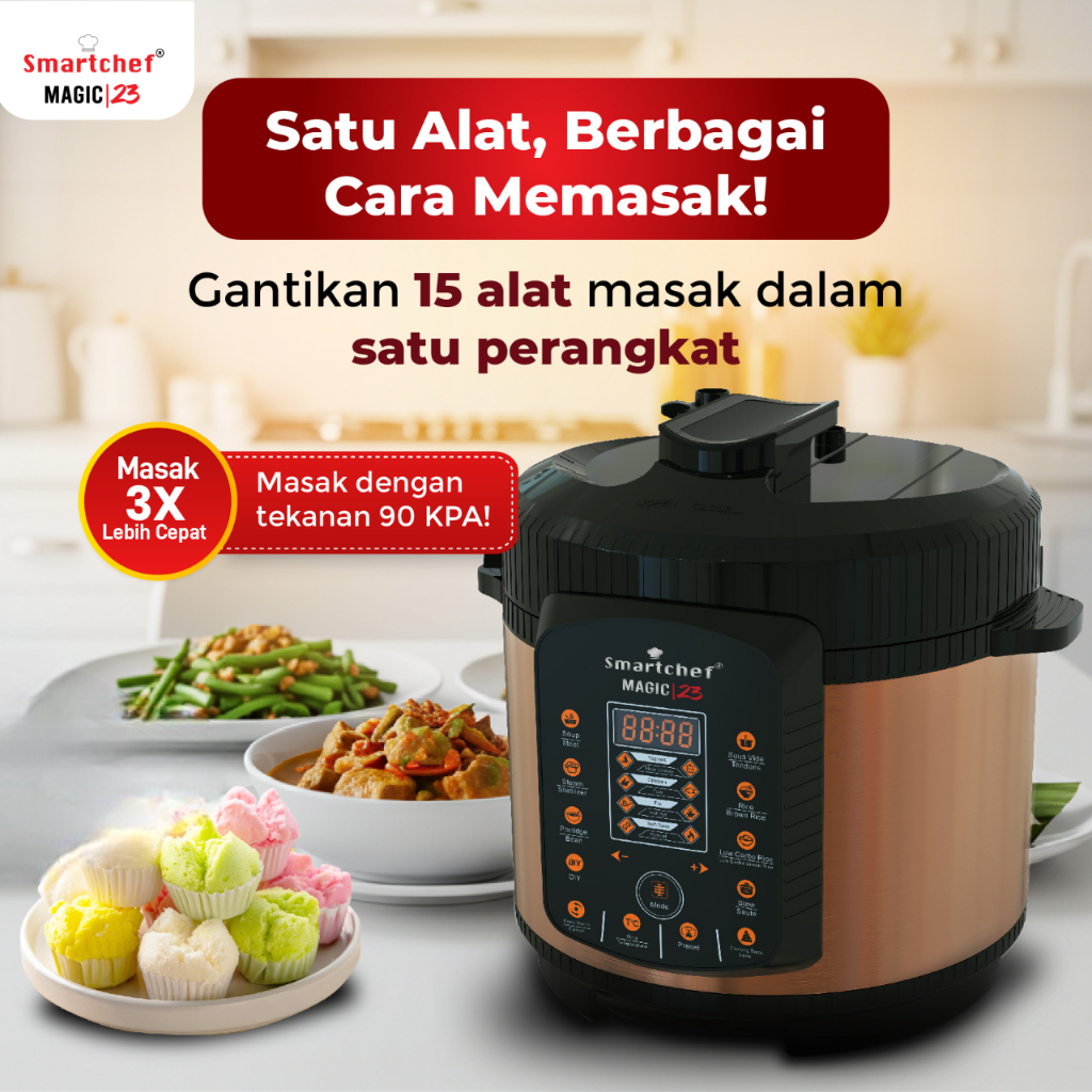 Smart Chef Low Carbo Presto Listrik Multicooker Smart Cooker Slow Cooker Pelunak Tulang Ayam Bandeng