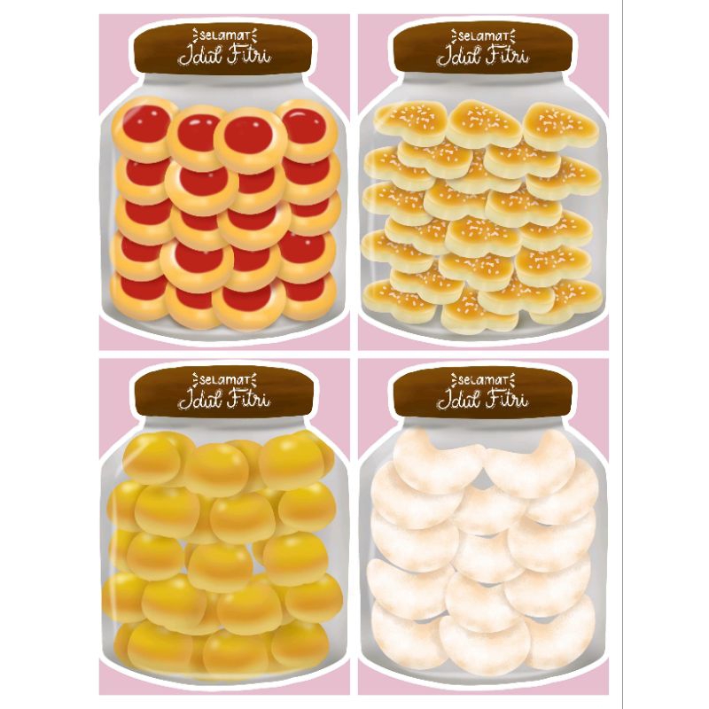 

Amplop lebaran motif toples kue