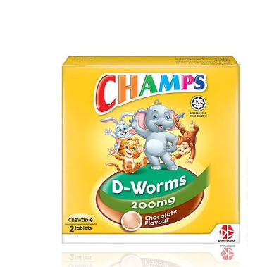 Champs D-Worms 6 Chocolate Chewable Tablet 2s