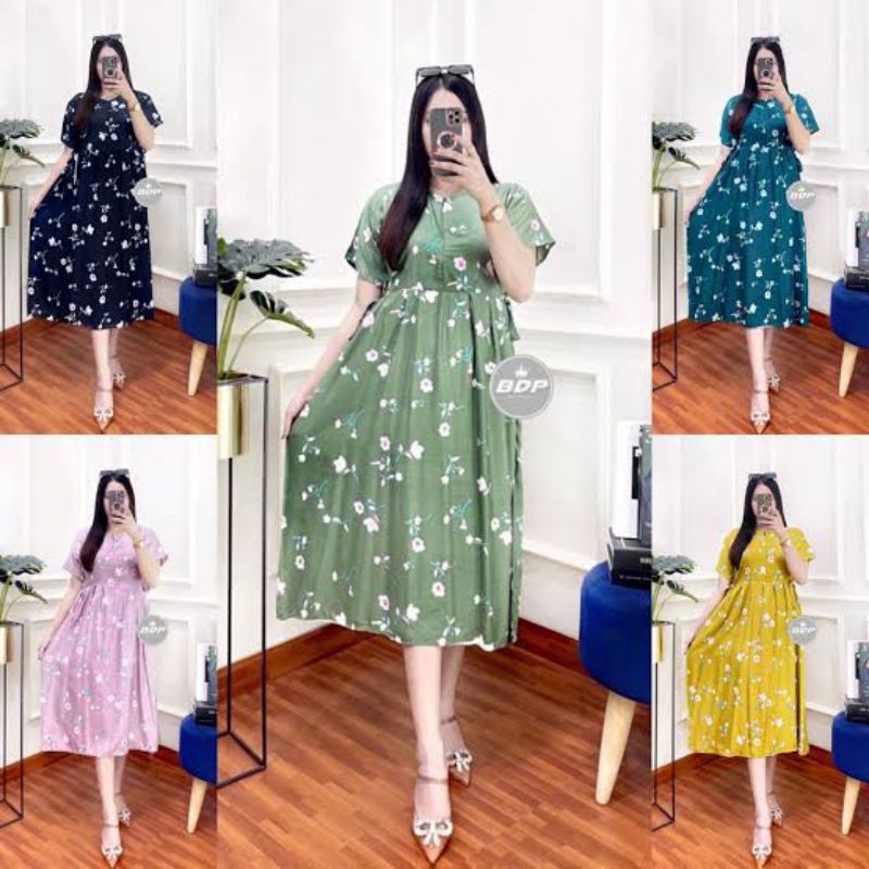Daster rayon lengan pendek busui kekinian terbaru bk09