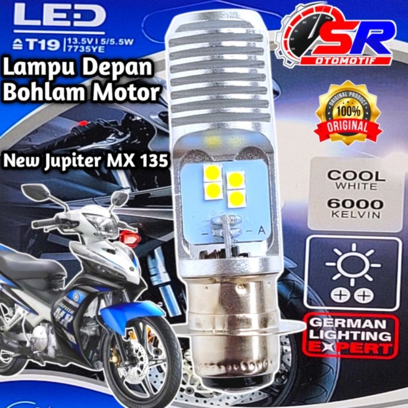 Lampu Depan LED Motor Yamaha New Jupiter MX 135 Soket H6 T19 AC/DC 12 Volt Pengganti Bohlam Standar