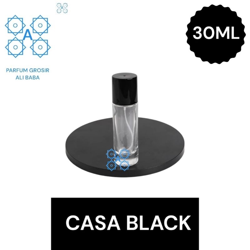BOTOL PARFUM CASA 30ML TUTUP HITAM | DRAT | ULIR | BOTOL PARFUM KOSONG 30ML CASA TUTUP HITAM