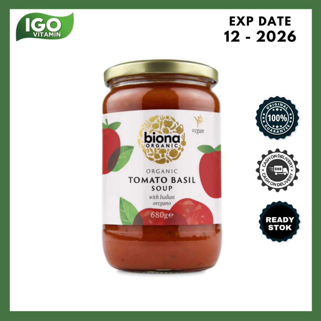 

Sup Tomat Kemangi Organik Biona Organic Tomato Basil Soup 680 Gr