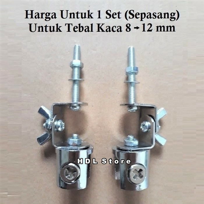 Klip Bracket Ambalan Jepit Jepitan Kaca 12mm Fleksibel Untuk Dudukan Kipas Fan Aquascape Aquarium