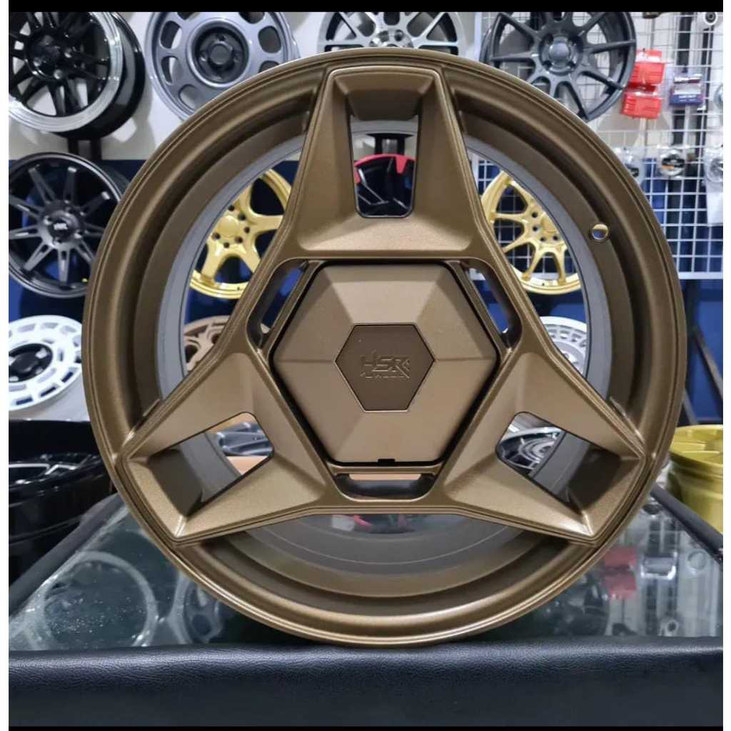 PELEK VELG RACING MOBIL BRIO KIJANG WULING BINGUO TELU R16 4X100 RING 16 SANDY BRONZE