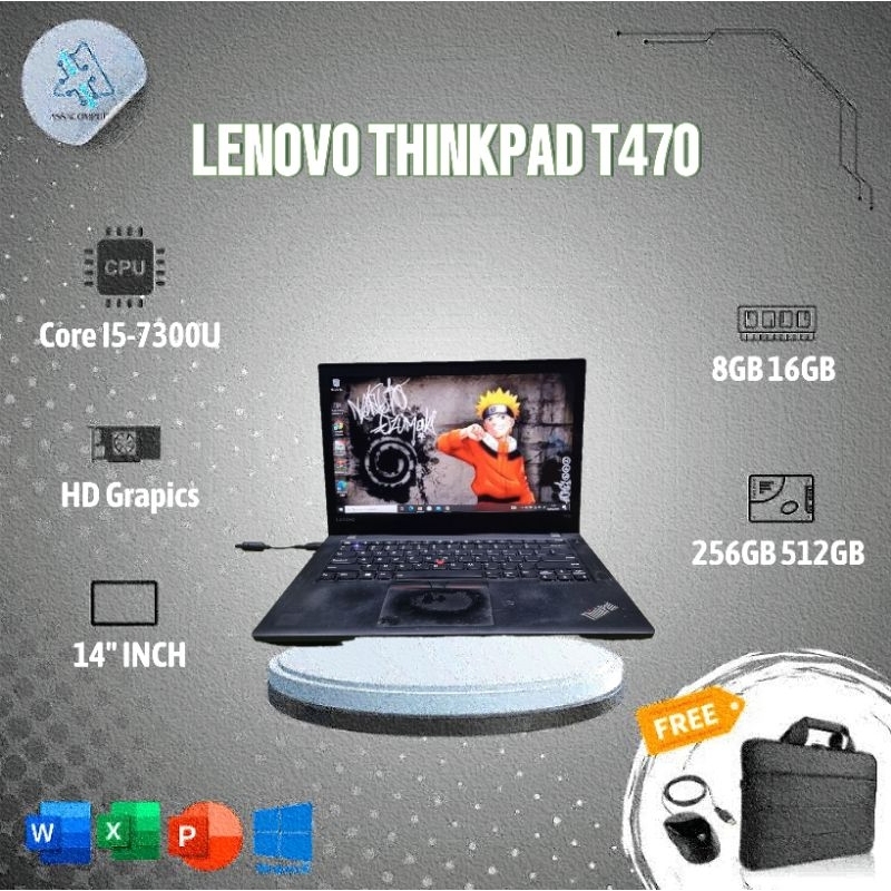 Laptop Lenovo Thinkpad T470 Core i5 GEN 7300U RAM 8GB 16GB SSD 256GB 512GB Obral Harga Murah