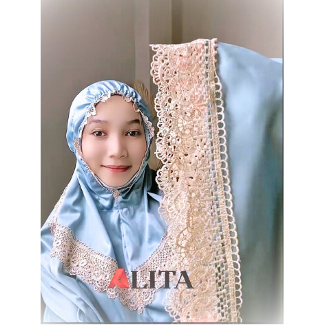 Mukena silky premium Dewasa Penutup Dagu Sutra Velvet