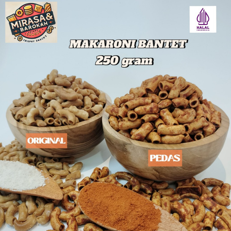 

Makaroni Bantet 250 gram/Makaroni Bantet Pedas Gurih/Makaroni Bantat/Camilan Gurih/Camilan Pedas