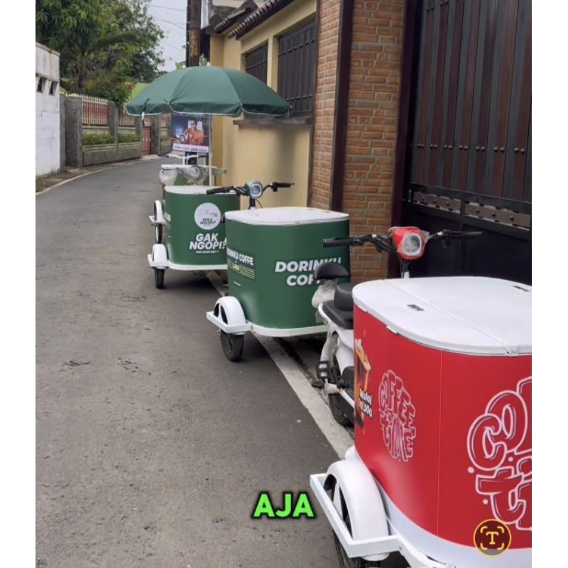 GROBAK KOPI KELILING | GROBAK SEPEDA LISTRIK | KOPI KELILING | WARALABA KOPI | GROBAK FRANCHISE | BO