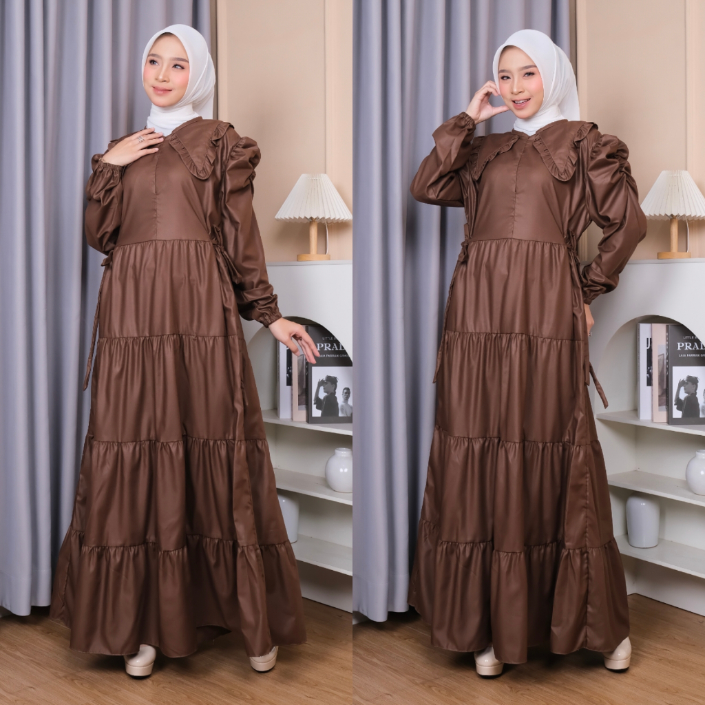 Dress fashion Muslim Gamis Terbaru 2025 Dress susun Mayung Bahan Toyobo Premium