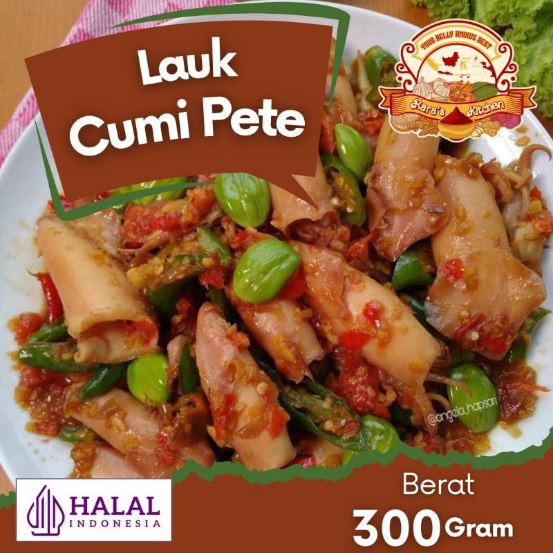 

LAUK Sambal Cumi PETE (300GR)/Tumis Cumi asin pete Pedas/sambal cumi pete/pete mercon/cumi pete/cumi sambal pete