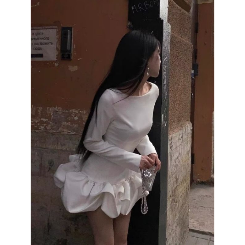 Bhusana Castle 77087 jumpsuit balloon dress / solid color mini jumpsuit dress / party sequin dress /