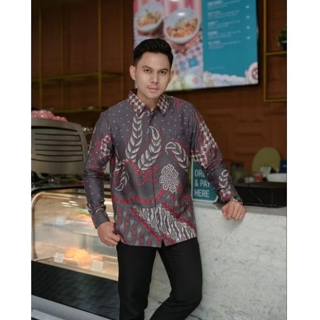 Kemeja batik pria premium bahan doby premium lapis furing hero
