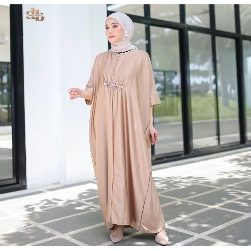 Kaftan payet lebaran 2025 muslim wanita kekinian satin mewah jumbo cantik remaja