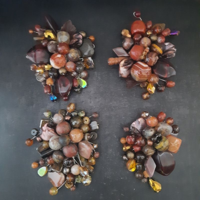 Bros handmade batu agate mix batu kristal coklat